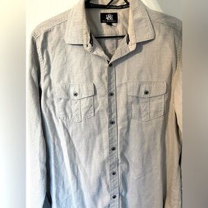 ☘️Rock & Republic Grey Diamond Button Down, size large